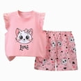 thumbnail image 1 of Girls Clothes T-Shirt Top + Shorts 2pcs Outfit Set Girl Spring Summer Clothing Size 3T 4T 5T 6T Little Girls School Clothing Set Kaprioy Girls Clothes, 1 of 4