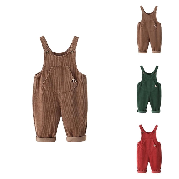 Girls Clothes Toddler Girls Corduroy Overalls Baby Bib Jumpsuit Adjustable Straps Denim Style Pants Autumn Casual Trousers for Playful Outfit