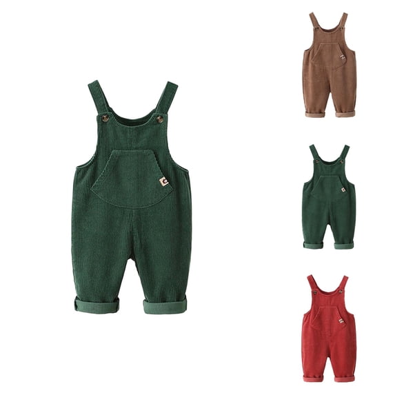 Girls Clothes Toddler Girls Corduroy Overalls Baby Bib Jumpsuit Adjustable Straps Denim Style Pants Autumn Casual Trousers for Playful Outfit
