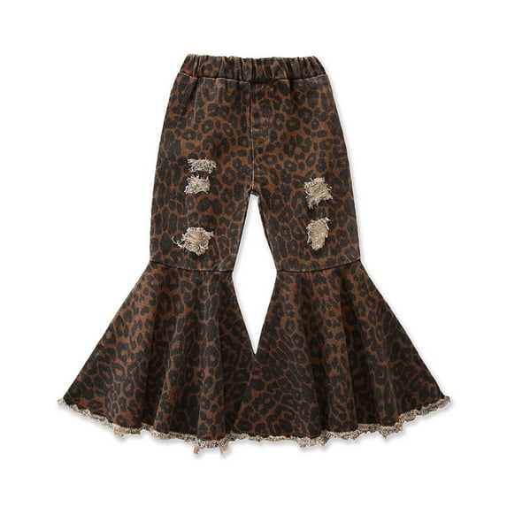 Girls' Clothing Clearance Girl's Casual Elastic High Waisted Flare Leg Pants Trousers Save Big