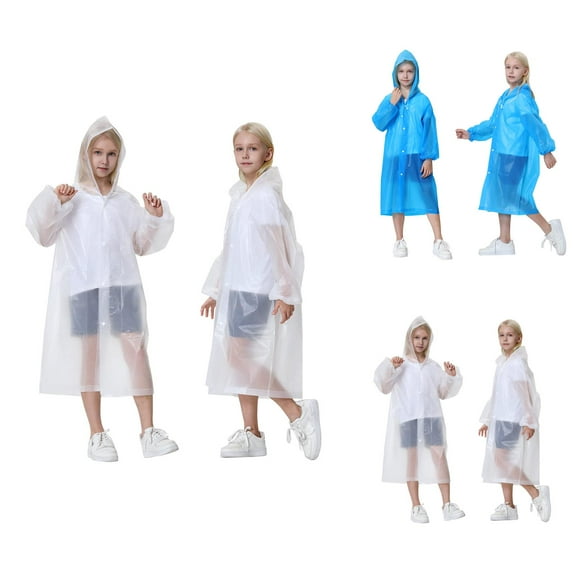 Girls Clothing Girls Jacket Reusable Raincoats 2 Pack EVA Rain Ponchos For Adults Kids Rain Coats With Hood For Girl Boy