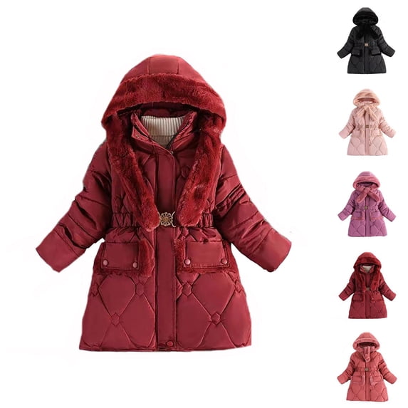 Girls Clothing Girls Lightweight Jacket Kids Toddler Baby Unisex Patchwork Spring Winter Cute Coat Hooded Padded Jacket Outwear Clothes
