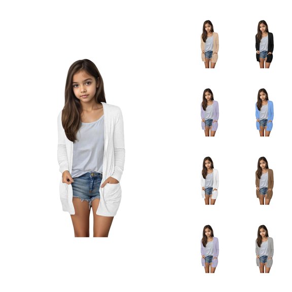 Girls Clothing Girls' Outerwear Jackets & Coats Casual Cardigan For Everyday Wear Suitable For Ages 5 14 For Summer With Versatile Styling Options