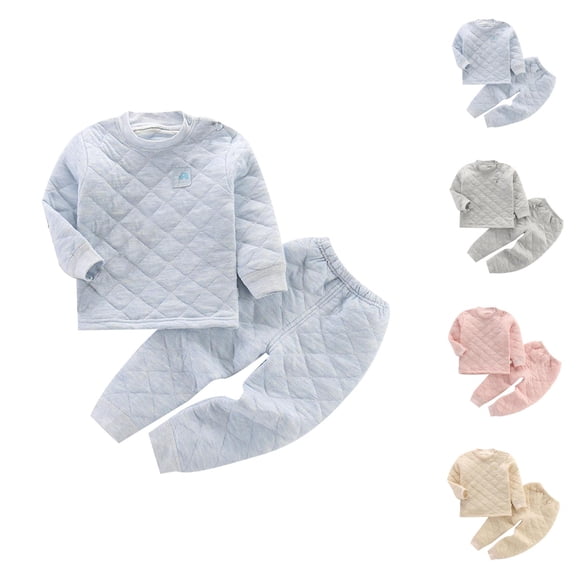 Girls Clothing Girls Set Children's Warm Underwear Set Clip Cotton New Baby Warm Thickening Plus Cotton Undercoat Winter Children's Clothing