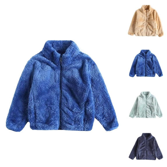 Girls Clothing Jackets for Girls Toddler Kids Baby Girls Boys Solid Wool Coat Jacket Outerwear Zipper Warm Thick Winter Outwear With 2 Pockets