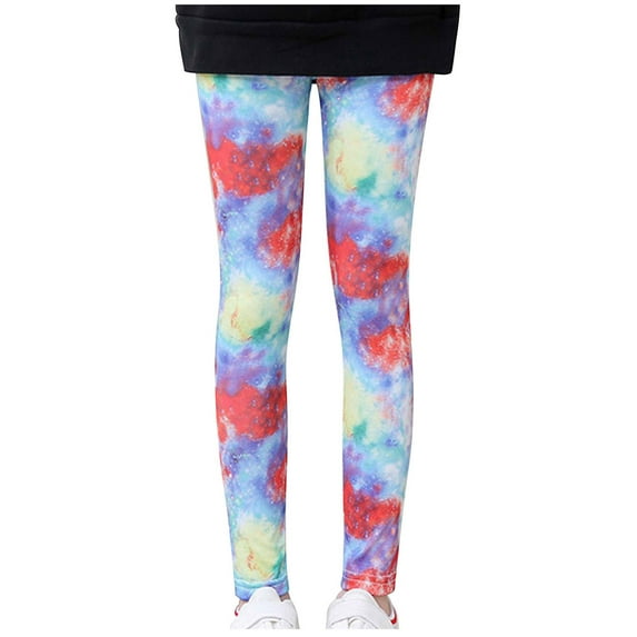 Girls Clothing Kids Leggings Printed Milk Silk Pattern Leggings Elastic Waisted Comfortable Slim Cropped Trousers 2-14 Years Children Clothes Girl