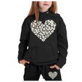 thumbnail image 1 of Girls' Clothing Sets Clearance Long Sleeve Heart Printed Shirt Pants Set Graphic Print Casual Clothes Set for Children Kids,Black,8-9 Years, 1 of 4