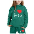 thumbnail image 1 of Girls' Clothing Sets Clearance Long Sleeve Heart Printed Shirt Pants Set Letter Print Casual Clothes Set for Children Kids,Dark Green,3-4 Years, 1 of 4