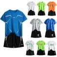 thumbnail image 1 of Girls' Clothing Sets Daily Quick Drying Running Suit Short Sleeve Letter Print T Shirt Shorts Set Kids Clothes 7-8 Years, 1 of 4