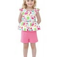 thumbnail image 1 of Girls' Clothing Sets Flamingo Outfits 3T Litter Kids Summer Clothes Cute Top and Red Shorts Girl Summer Clothes (869-3), 1 of 3