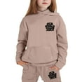 thumbnail image 1 of Girls Clothing Sets Girls 2 Piece Outfits Child Toddler Boys Girls Long Sleeve Solid Warm Hoodie Pullover Tops Pants Kids Outfits Sweat Suit, 1 of 6