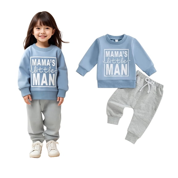 Girls' Clothing Sets Long Sleeve Solid Crewneck Printed Casual Pullover Sweatshirt Sweatpants 2 Pcs Warm Fall Winter Clothes Outfits for Girls 2-3 Years Trendy Boys Girls Fashion