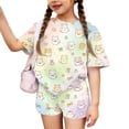 thumbnail image 1 of Girls' Clothing Sets Summer Outfits Size 10-12 2 Piece Outfits Cute Funny Animal Print Clothing Sets Casual Short Sleeve T Shirts Top and Shorts Athletic Lounge Set Multicolor 5-6 Years, 1 of 7