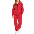 thumbnail image 1 of Girls' Clothing Sets Sweatsuit Causal Zip Up Hoodie Sweatshirt and Sweatpants Girls Clothes Fall Trendy Y2k Girls Athletic Sets Red 12-13 Years, 1 of 7