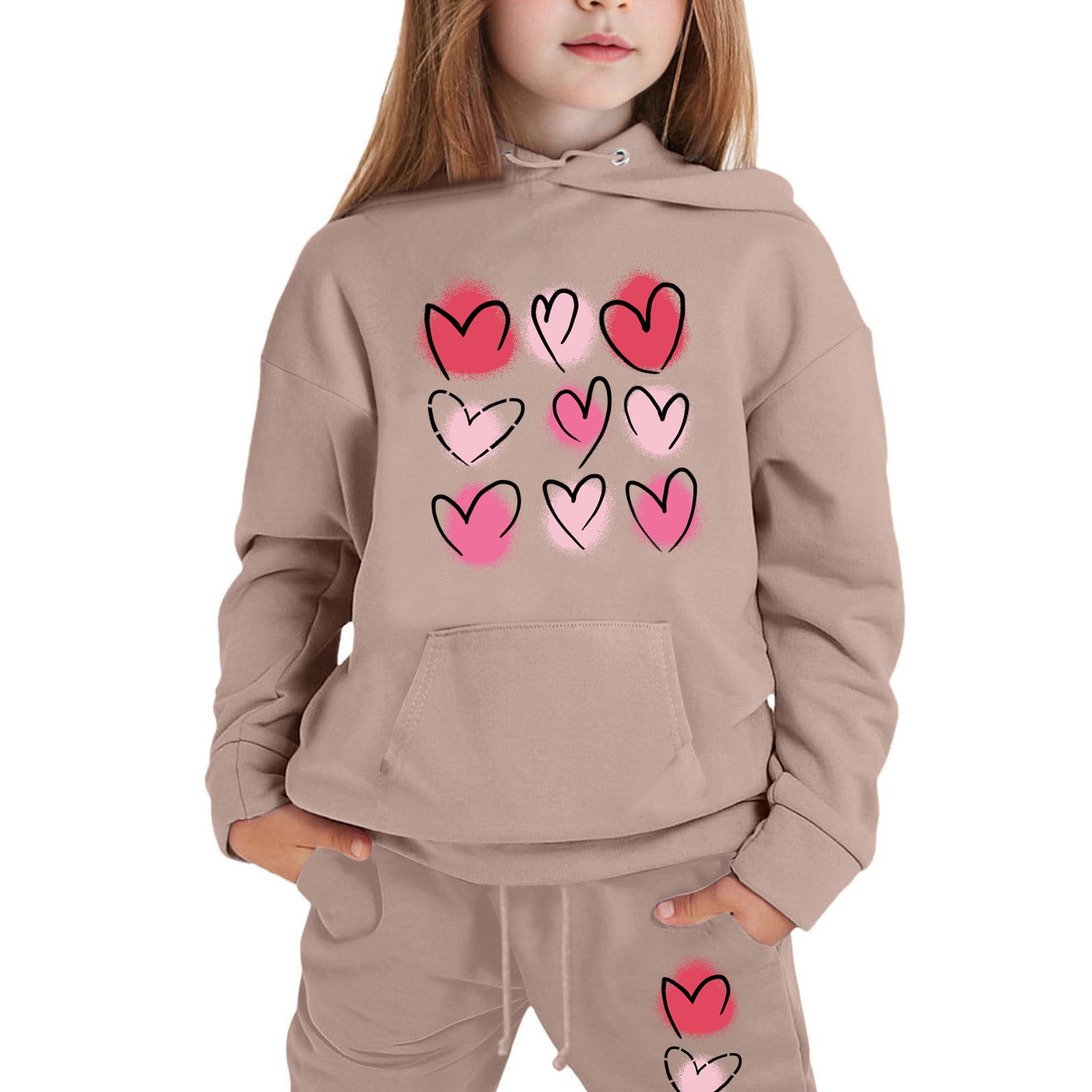 Girls Heart Design Long Sleeves Autumn Clothing Set main image 1