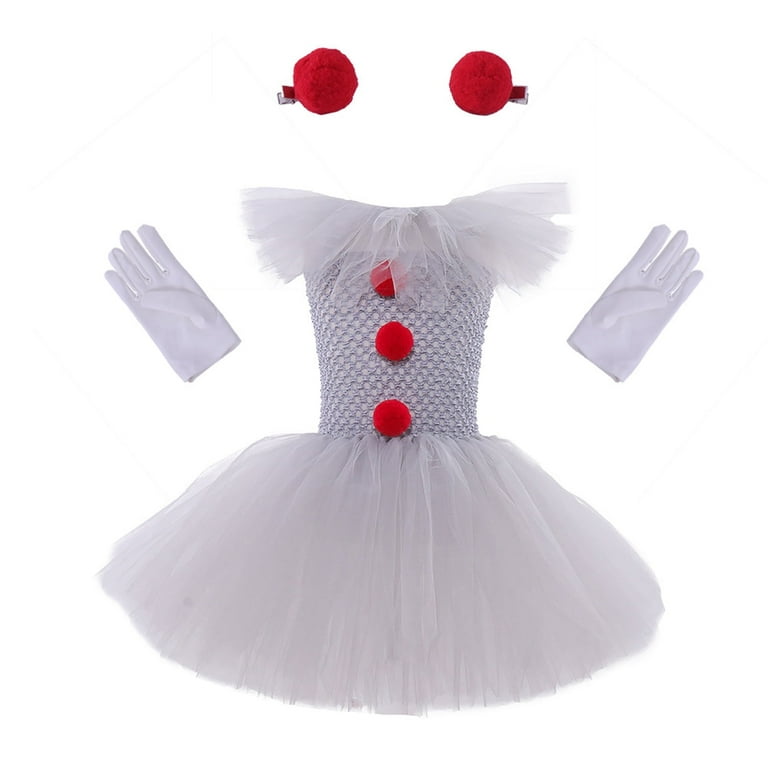 Girls Clown Costume Dress Ballet Skirt Halloween Clown Role Play Walmart