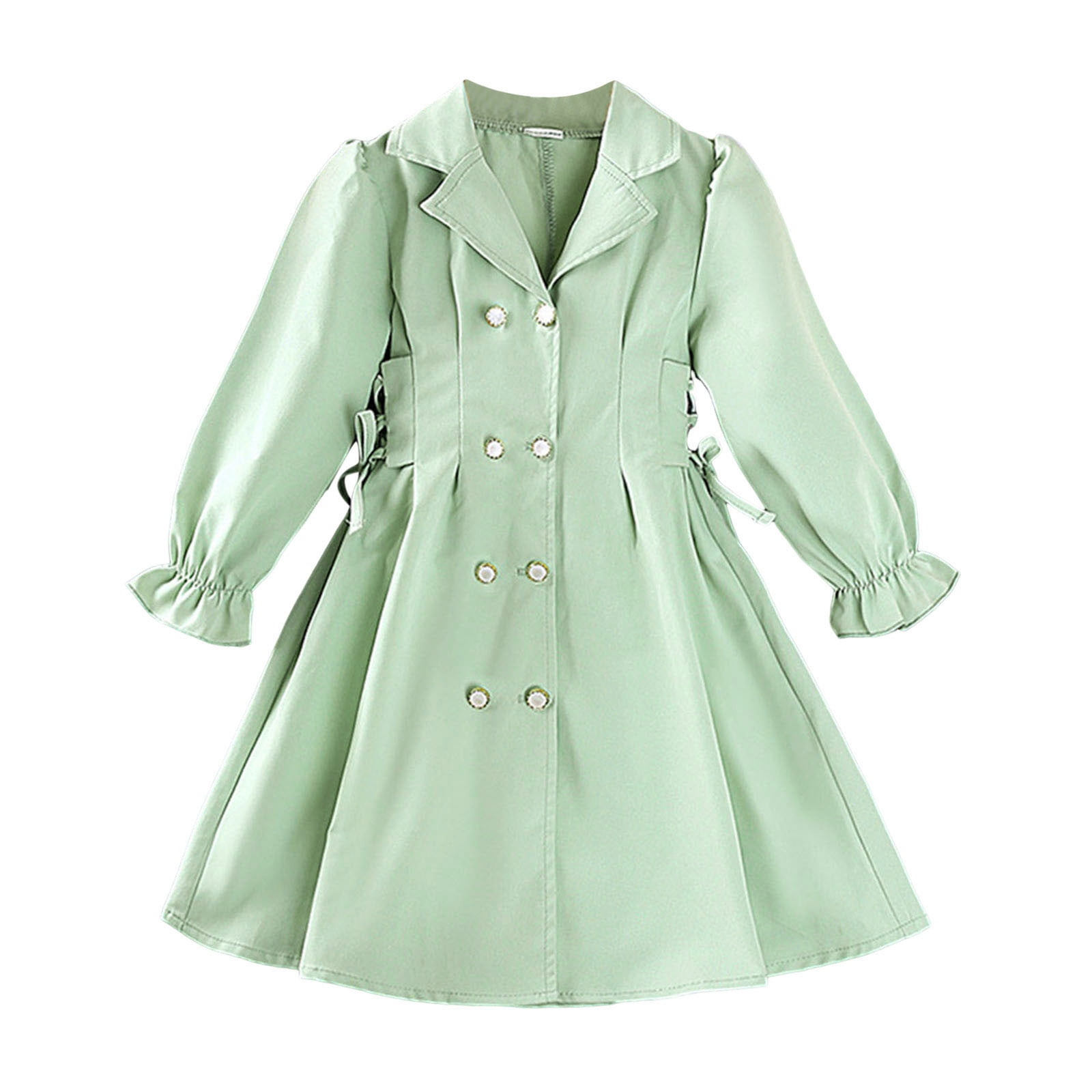 Girls Coat Autumn Girls Quilted Coat Solid Color Double Breasted Walls