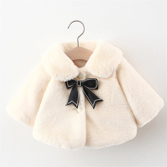 Girls Coat Jacket Autumn Winter Shawl Cloak Top Warm Fuzzy Outerwear