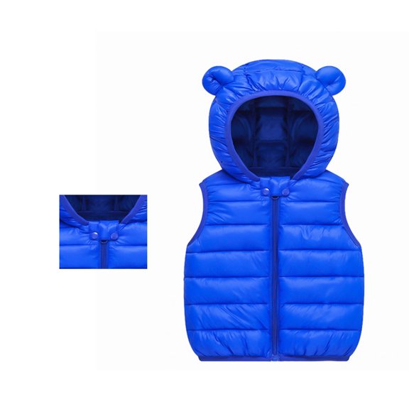 Girls Coat & Jacket Baby Boys Girls Hooded Vest Coat Winter Lightweight Sleeveless Bear Ears Zipper Up Jacket