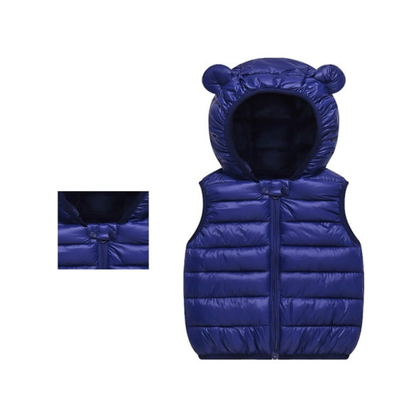 Girls Coat & Jacket Baby Boys Girls Hooded Vest Coat Winter Lightweight Sleeveless Bear Ears Zipper Up Jacket