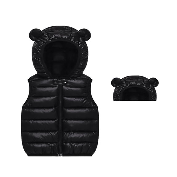 Girls Coat & Jacket Baby Boys Girls Hooded Vest Coat Winter Lightweight Sleeveless Bear Ears Zipper Up Jacket