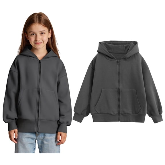 Girls Coat & Jacket Lightweight Hooded Zip Up Jacket for Teens Casual Outerwear Autumn Winter Fashion