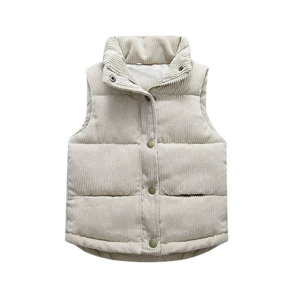Girls Coat & Jacket Toddler Kids Baby Boys Girls Corduroy Vest Fuzzy Sleeveless Coat Outerwear with Pockets