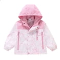 thumbnail image 1 of Girls Coat Kids Toddler Fall Hooded Jacket Lightweight Breathable Casual Windbreaker Outdoor Sports Raincoat Outerwear with Pocket Kids Jacket Pink 8 Years-9 Years, 1 of 7