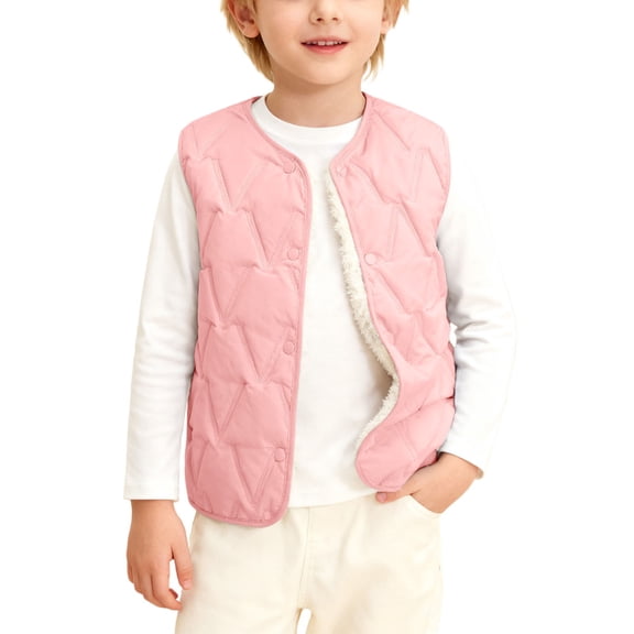 Girls Coat,Vest Girls Warm Winter Padded Quilted Sleeveless Thermal Lined Outerwear for Kids,Cape Coat,Red,8-9 Years