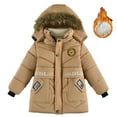 thumbnail image 1 of Girls Coat Winter Coats for Boys with Pocket Zipper Solid Long Sleeve Windproof Packable Hooded Coat for Boys 8-9 Years, 1 of 9