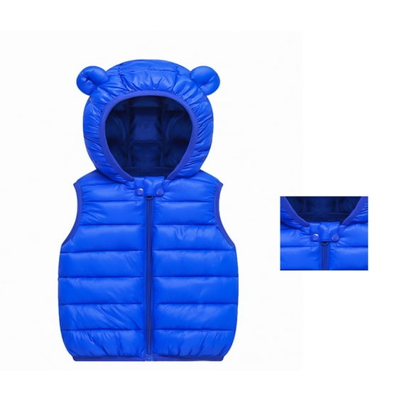 Girls Coat&jacket Baby Boys Girls Hooded Vest Winter Lightweight Sleeveless Bear Ears Zipper Up Jacket