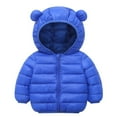 thumbnail image 1 of Girls Coat jacket Winter Baby Kids Boys Girls Long Sleeve Keep Warm Zipper UP Hood Coat Jacket With Pocket Blue 5 Years-6 Years, 1 of 4