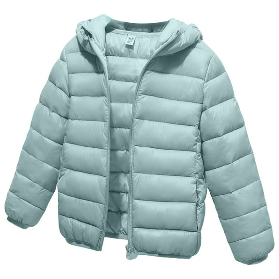 Girls Coats Size 10-12 Winter Jacket Kids Boy Girl Winter Hooded Puffer Jackets Coats Light Weight Padded Outerwear