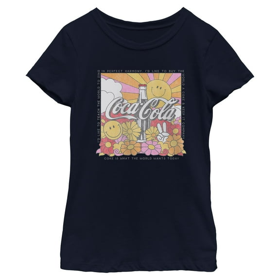 Girls Coca Cola Unity Square Lyrics Logo T Shirt