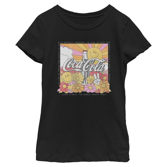 Girls Coca Cola Unity Square Lyrics Logo T Shirt