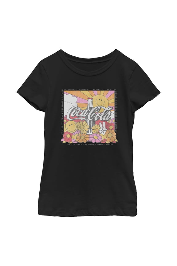 Girls Coca Cola Unity Square Lyrics Logo T Shirt