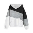 thumbnail image 1 of Girls Color Block Hoodies Colorblock Sweatshirt Hooded Spring Fall Pullover Tops for Teen Girls with Pockets, 1 of 5