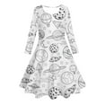 thumbnail image 1 of Girls Coloring Dresses Long Sleeve Casual Cute Dress Twirly DIY Hand Printed Dresses, White, 4 Years, 1 of 3