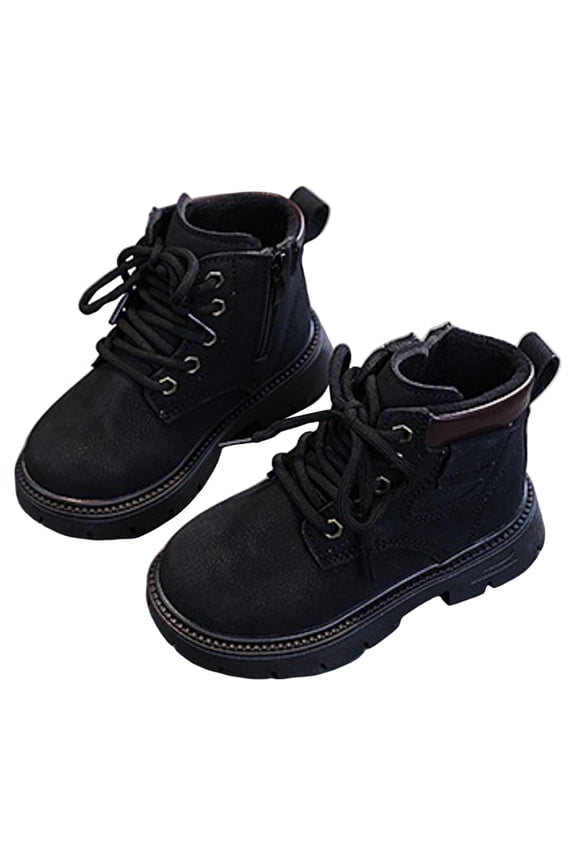 Girls Combat Boots Elegant Rhinestone Bowtie High Top Leather Ankle Booties Cute Floral Decor Winter Dress Boots 6 Toddler Black