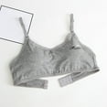 thumbnail image 1 of Girls Comfortable Bra Wireless Tween Girl Underwear Tops Training Bras Adjustable Straps with Removeable Pad Sports Bra Non Removable Pads Gray 10-14Y, 1 of 3