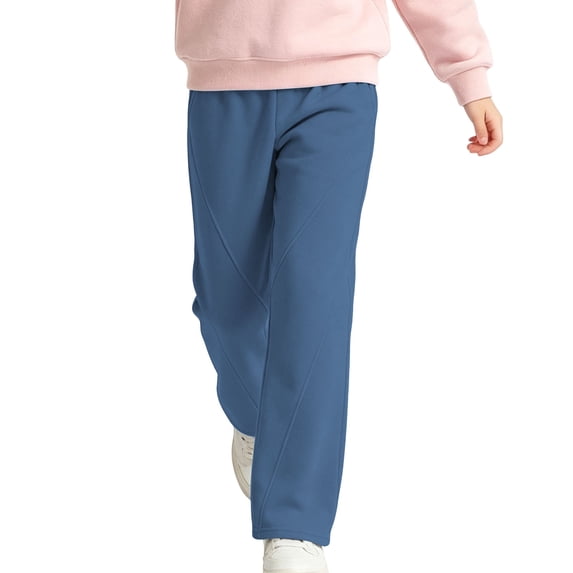 Girls' Comfortable Solid Sweatpants Mid-to-Large Casual Solid Color Breathable Everyday Active Trousers