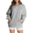 thumbnail image 1 of Girls Comfy Sweatshirt Plain Hoodie Sweatshirs Women Casual Quilted Pullover Tops Long Sleeve Shirts with Pockets Warm Tracksuit Relaxed Fit Cycling Golfing Loungewear, 1 of 5