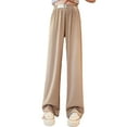 thumbnail image 1 of Girls Corduroy Pants High Waist Wide Leg Casual Trousers with Pockets Soft Comfortable Ribbed Knit Long Bottoms for Kids, 1 of 4