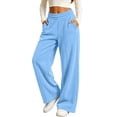 thumbnail image 1 of Girls Corduroy Pants with Pockets Baggy Fall Fashion Casual Elastic Waist Kids Wide Leg Pants Blue 8, 1 of 8