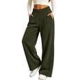 thumbnail image 1 of Girls Corduroy Pants with Pockets Casual Elastic Waist Baggy Fall Fashion Kids Wide Leg Pants Army Green 5, 1 of 8