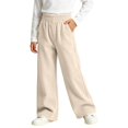 thumbnail image 1 of Girls Corduroy Sweatpants with Pockets Elastic Waist Baggy Fall Winter Casual Kids Active Pants Beige 14, 1 of 7