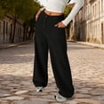 thumbnail image 1 of Girls Corduroy Wide Leg Pants Button Front Zipper Straight Pants with Pockets High Waist Casual Pants for Girls Girls Black Uniform Pants Kids Clothes for Girls 9-10 Years, 1 of 7