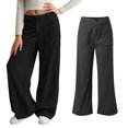 thumbnail image 1 of Girls Corduroy Wide Leg Pants with Pockets Vintage Baggy Pants High Waist Casual Pants for Girls Black Uniform Pants Kids Clothes for Girls 7-8 Years, 1 of 7