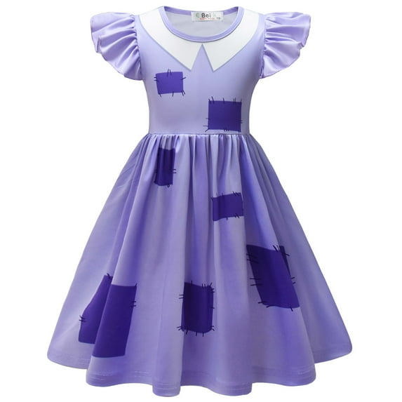 Girls Cosplay Costume Dress Clown Ruffles Sleeve Outfits, 3-9Y