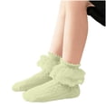 thumbnail image 1 of Girls Cotton Ankle Socks Lace Trim Ruffle Frilly Socks Princess Style Dress Socks for 1-12 Years, 1 of 6